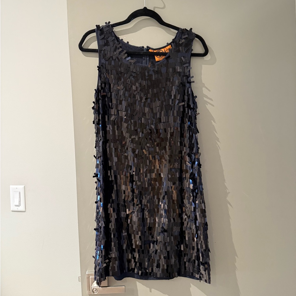 Tory Burch Barbelle Black Sequin Mini Dress